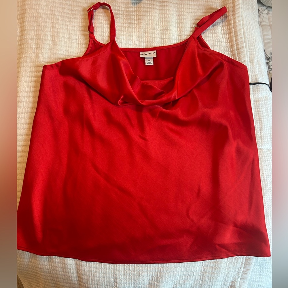 Ava & Viv Bold Scarlet Cowl Neck Camisole